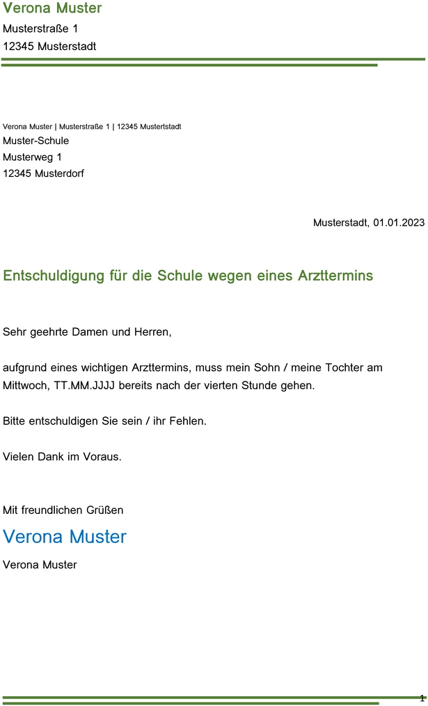 entschuldigung-fuer-schule-wegen-arzttermin