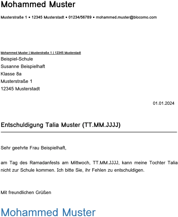 entschuldigung-fuer-schule-wegen-ramadanfest