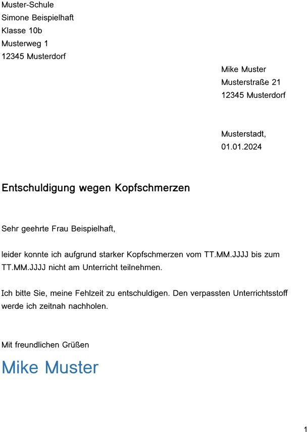 entschuldigung-kopfschmerzen-schule-vorlage