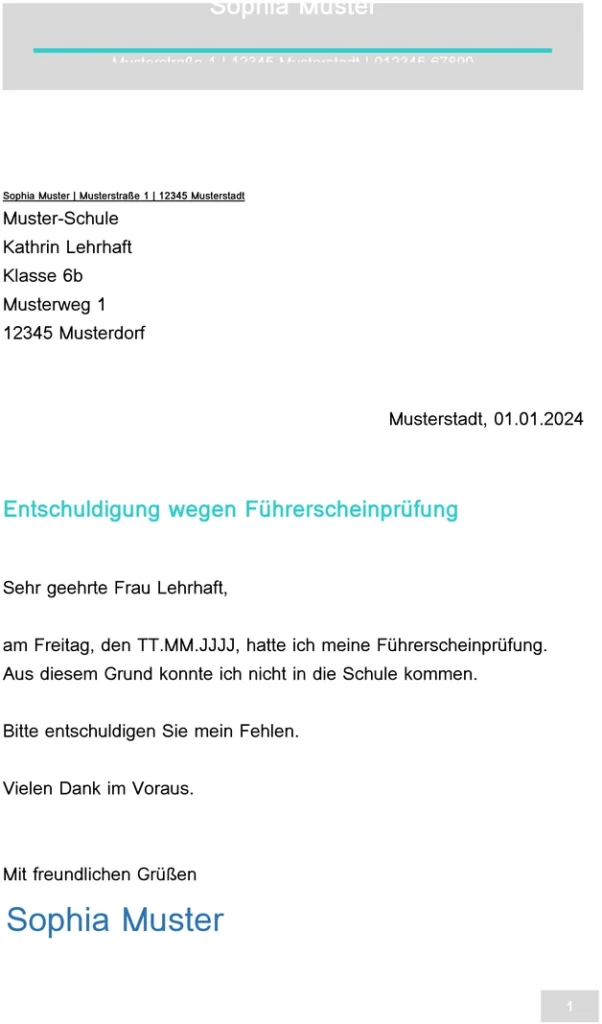 entschuldigung-vorlage-fuehrerscheinpruefung