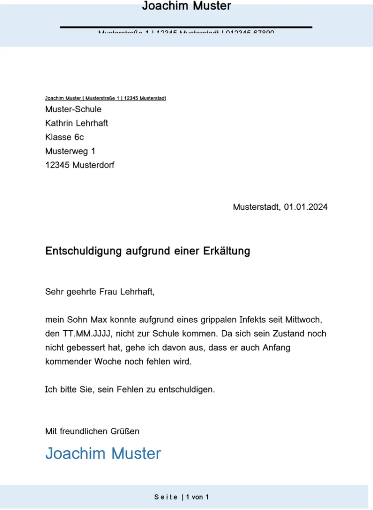 entschuldigung-vorlage-fuer-die-schule-wegen-erkaeltung