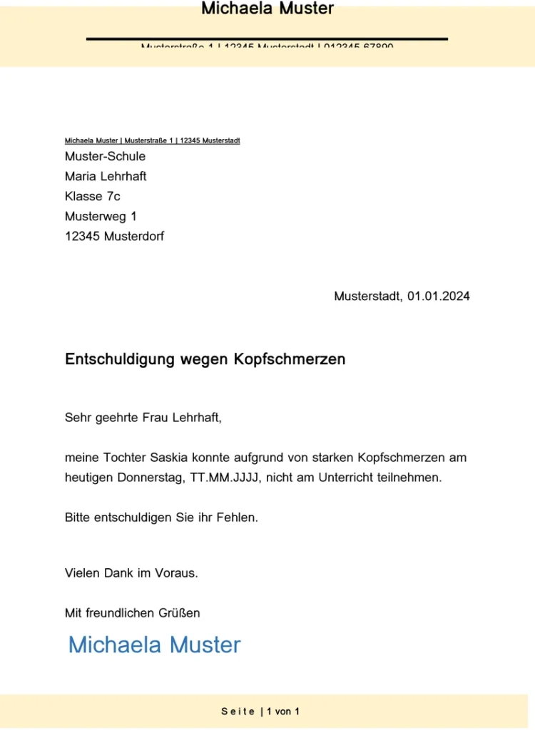 entschuldigung-vorlage-kopfschmerzen