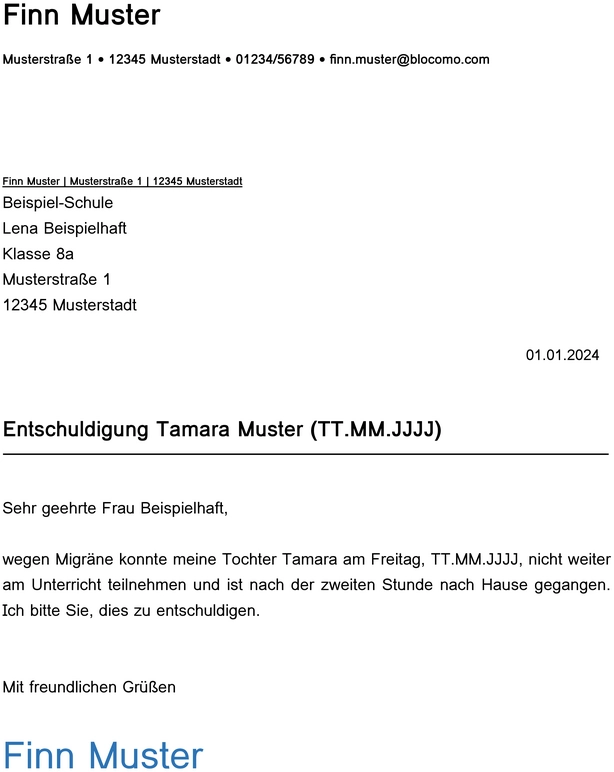 entschuldigung-vorlage-migraene