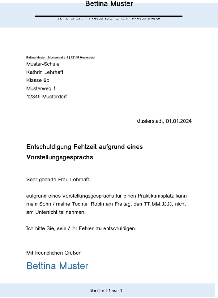entschuldigung-vorstellungsgespraech-schule-vorlage