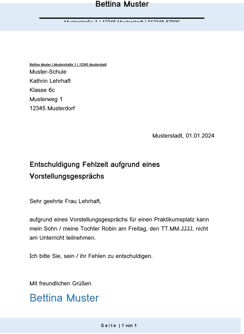 entschuldigung-vorstellungsgespraech-schule-vorlage