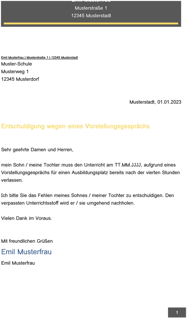 entschuldigung-vorstellungsgespraech-waehrend-schulzeit