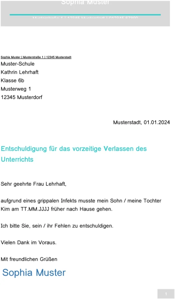 entschuldigung-vorzeitiges-verlassen-unterricht