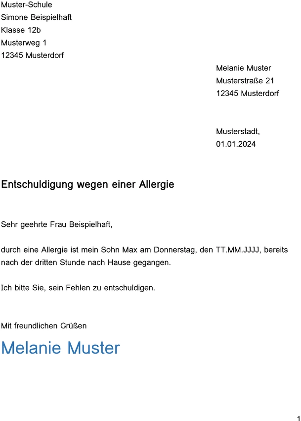 entschuldigung-wegen-allergie-antrag-muster