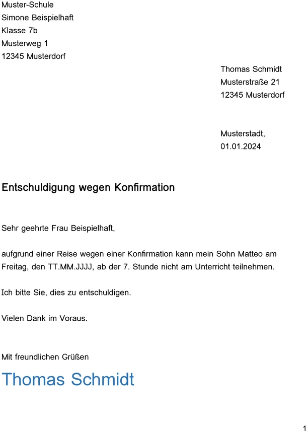 entschuldigung-wegen-konfirmation-muster
