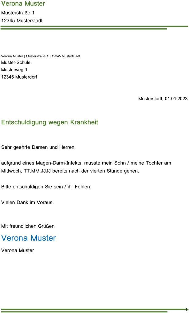 entschuldigung-wegen-krankheit-fuer-die-schule