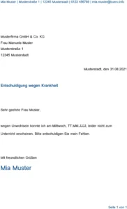 entschuldigung-wegen-krankheit-vorlage