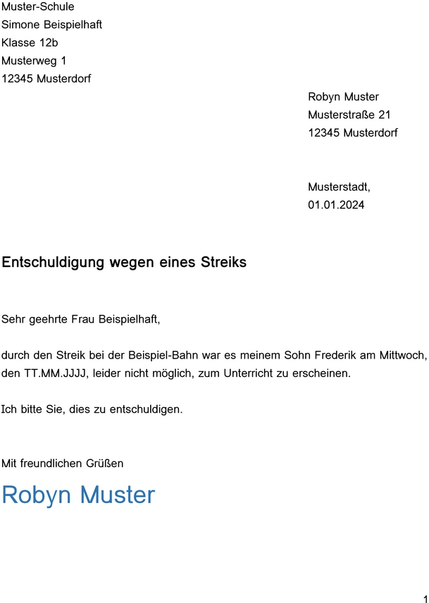 entschuldigung-wegen-streik-in-der-schule
