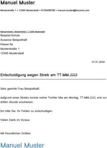 entschuldigung-wegen-streik-vorlage