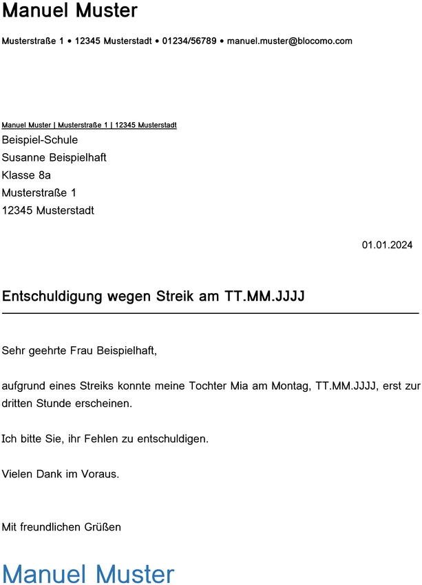 entschuldigung-wegen-streik-vorlage