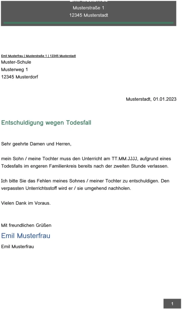 entschuldigung-wegen-todesfall-schule-vorlage