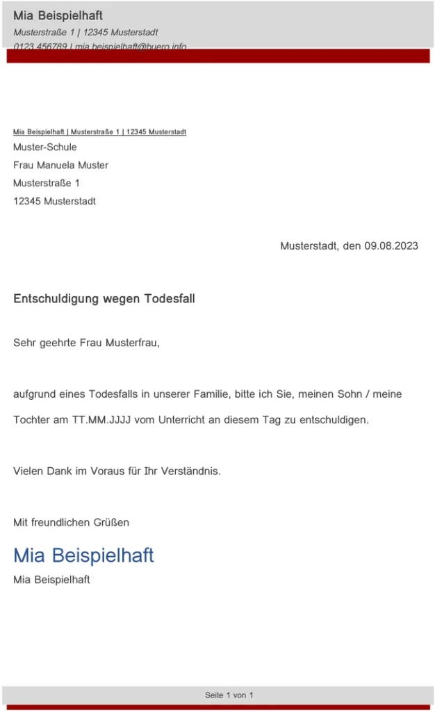 entschuldigung-wegen-todesfall-vorlage