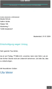 entschuldigung-wegen-umzug-vorlage