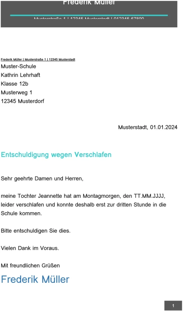 entschuldigung-wegen-verschlafen-in-der-schule