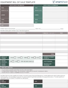 equipment-bill-of-sale-vorlage