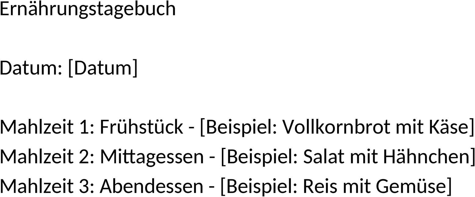 Ernaehrungstagebuch Word Template