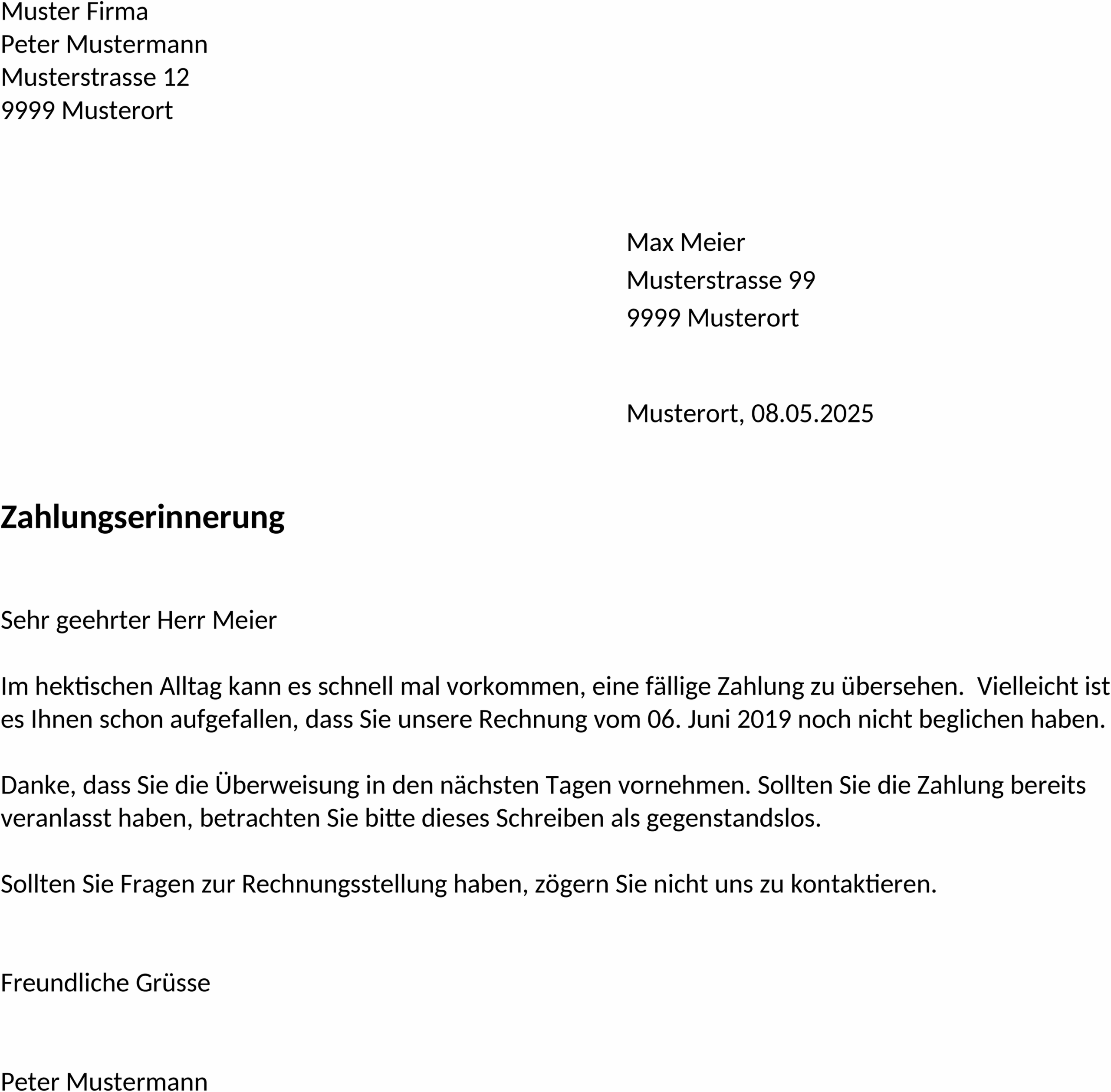 Erste Mahnung Vorlage .docx