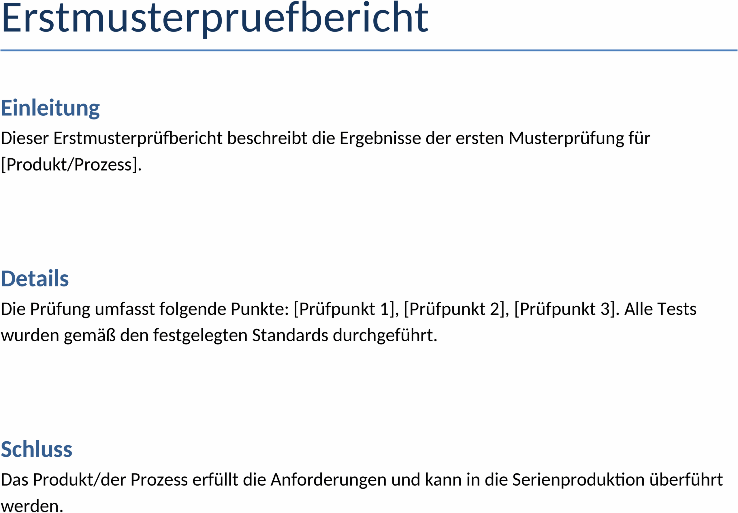 Erstmusterprüfbericht Word