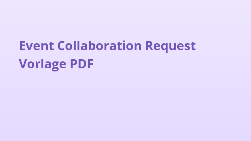 Event Collaboration Request Vorlage PDF