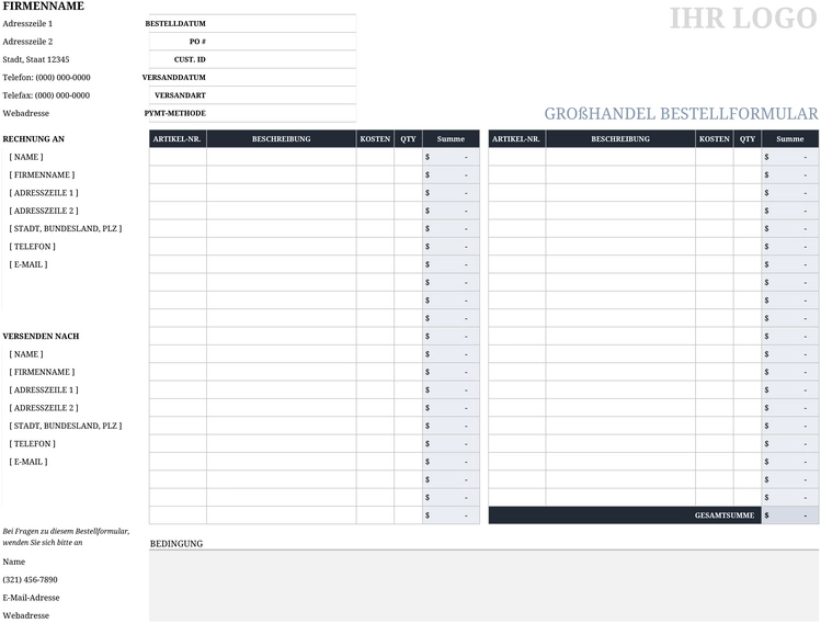 excel-bestellformular-grosshandel-vorlage