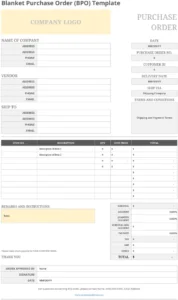 excel-blanket-purchase-order-vorlage