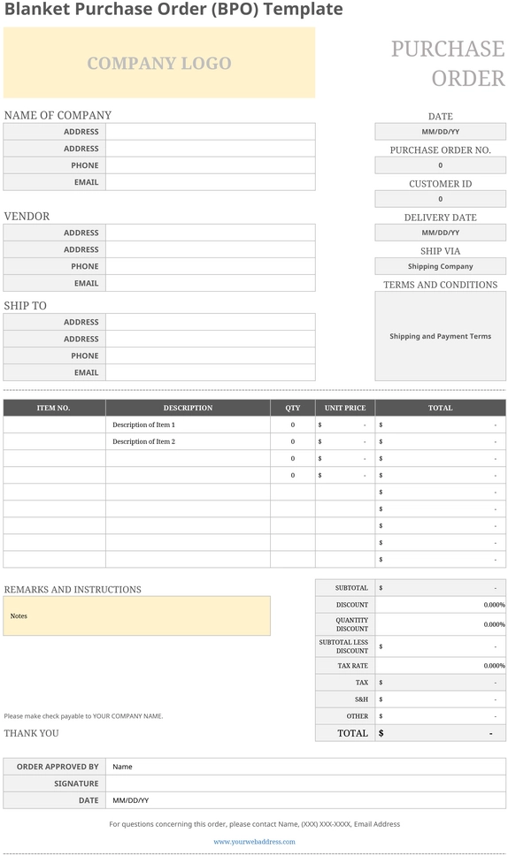 excel-blanket-purchase-order-vorlage