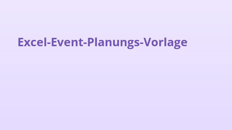 Excel-Event-Planungs-Vorlage