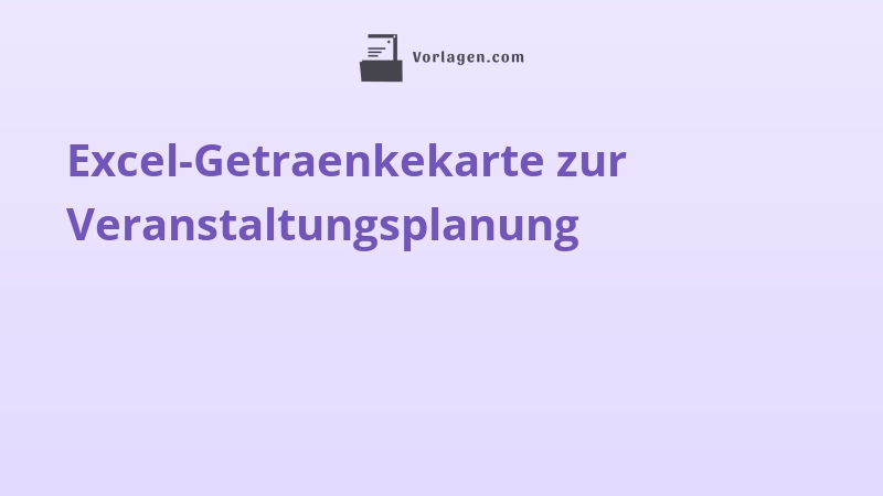 Excel-Getraenkekarte zur Veranstaltungsplanung