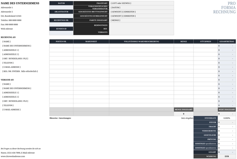 excel-pro-forma-rechnung-vorlage-fuer-einfache-rechnungsstellung