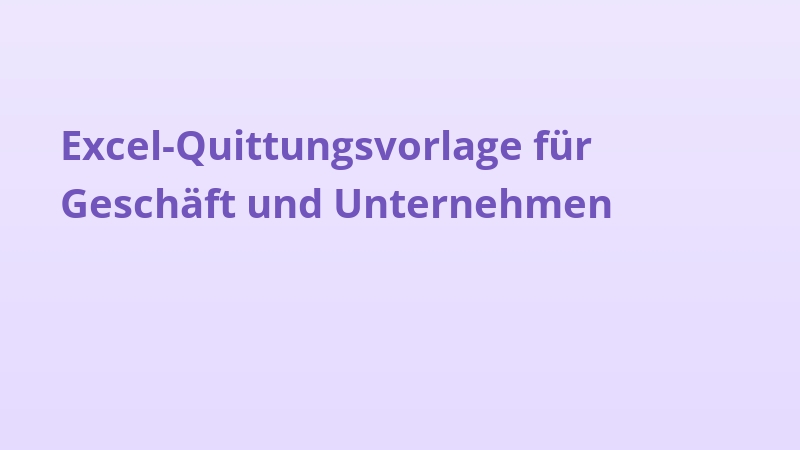 Excel-Quittungsvorlage für Geschäft und Unternehmen