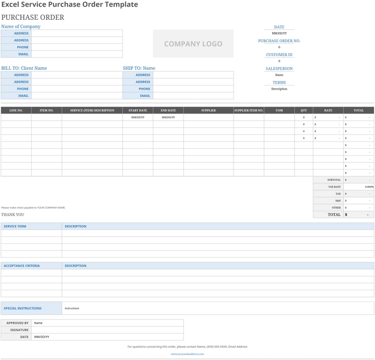 excel-service-purchase-order-vorlage