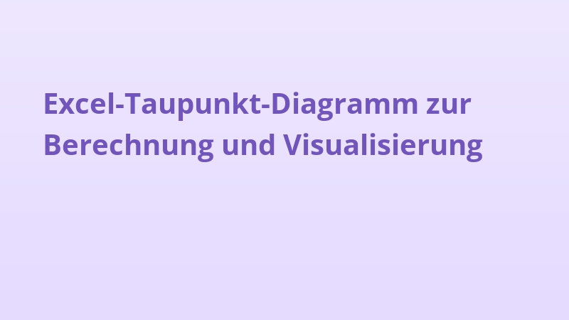 Excel-Taupunkt-Diagramm zur Berechnung und Visualisierung
