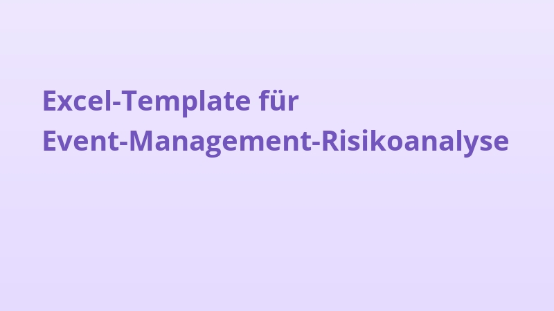 Excel-Template für Event-Management-Risikoanalyse