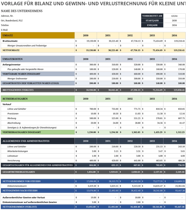excel-vorlage-bilanz-und-gewinn-und-verlustrechnung