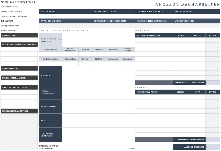 excel-vorlage-dacharbeiten-angebot-erstellung-kostenschaetzung
