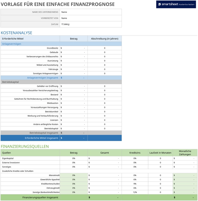 excel-vorlage-einfache-finanzprognose