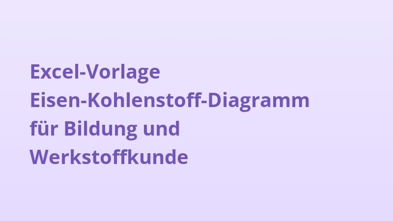 Excel-Vorlage Eisen-Kohlenstoff-Diagramm für Bildung und Werkstoffkunde