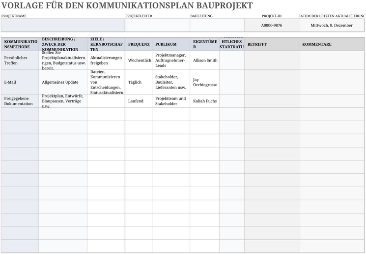 excel-vorlage-fuer-den-kommunikationsplan-bauprojekt