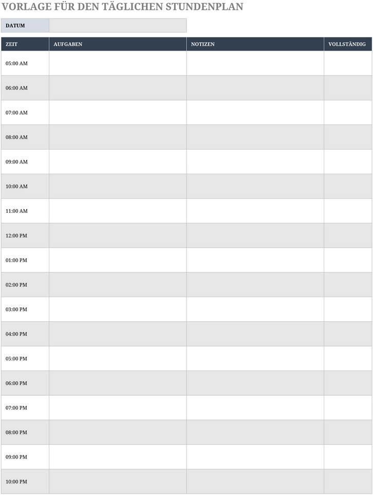 excel-vorlage-fuer-den-taeglichen-stundenplan