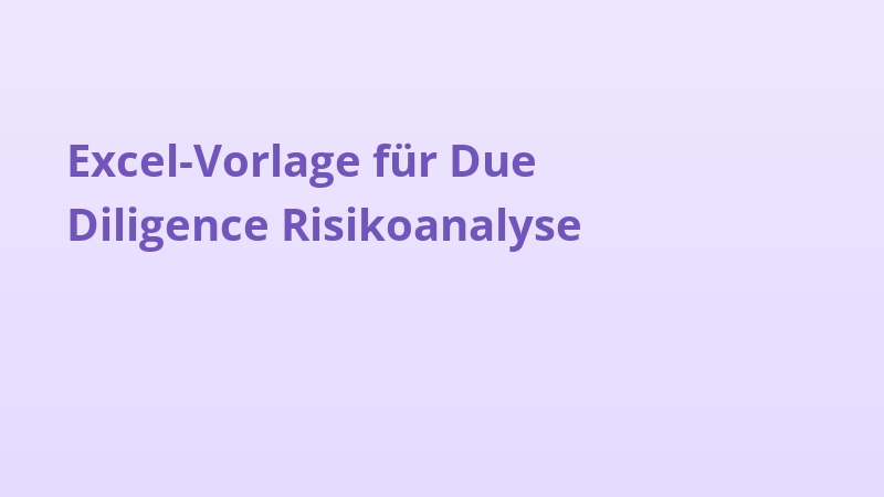 Excel-Vorlage für Due Diligence Risikoanalyse