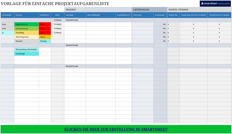 excel-vorlage-fuer-einfache-projektaufgabenliste