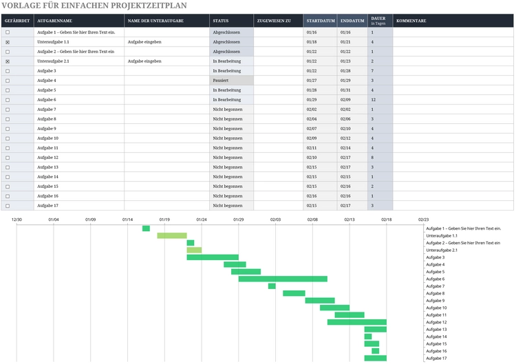 excel-vorlage-fuer-einfachen-projektzeitplan