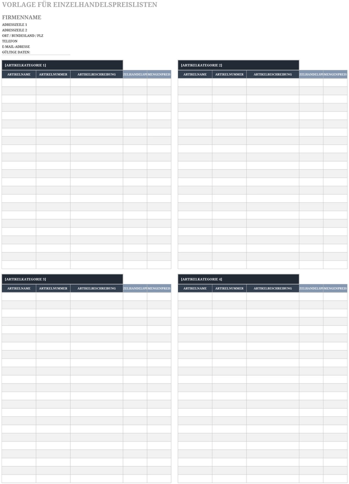excel-vorlage-fuer-einzelhandelslisten-preisgestaltung