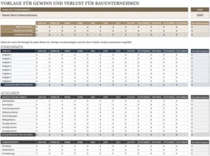 excel-vorlage-fuer-gewinn-und-verlust-fuer-bauunternehmen