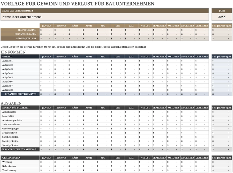 excel-vorlage-fuer-gewinn-und-verlust-fuer-bauunternehmen