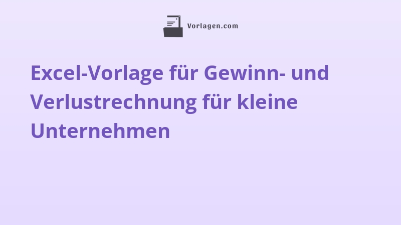 Excel-Vorlage für Gewinn- und Verlustrechnung für kleine Unternehmen